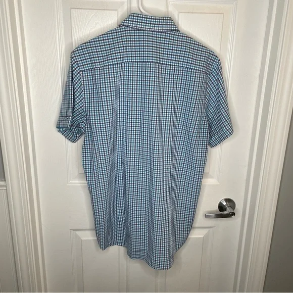 Robert Graham Modern Americana Blue Plaid Contrasting Collar Shirt L - Picture 2 of 14